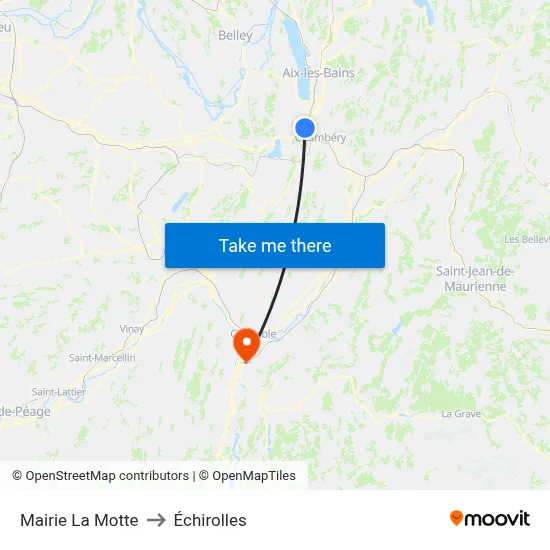Mairie La Motte to Échirolles map