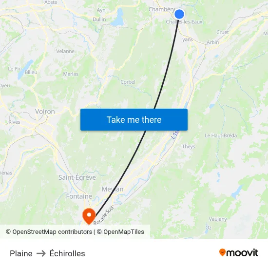 Plaine to Échirolles map