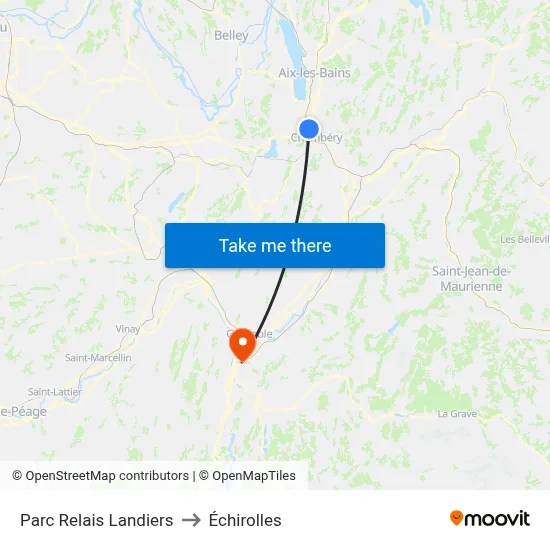 Parc Relais Landiers to Échirolles map