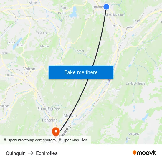 Quinquin to Échirolles map