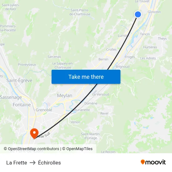 La Frette to Échirolles map