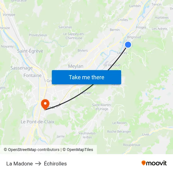 La Madone to Échirolles map