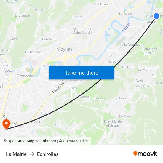 La Mairie to Échirolles map