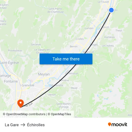 La Gare to Échirolles map