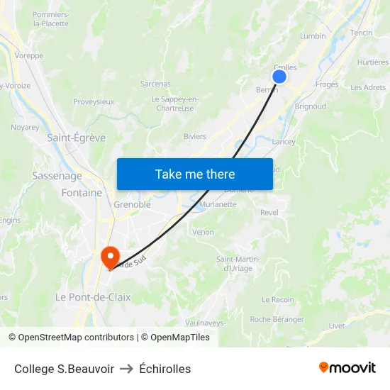 College S.Beauvoir to Échirolles map