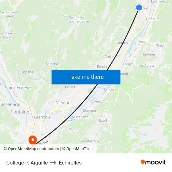 College P. Aiguille to Échirolles map