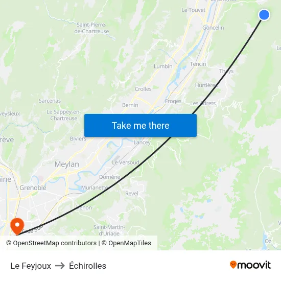 Le Feyjoux to Échirolles map