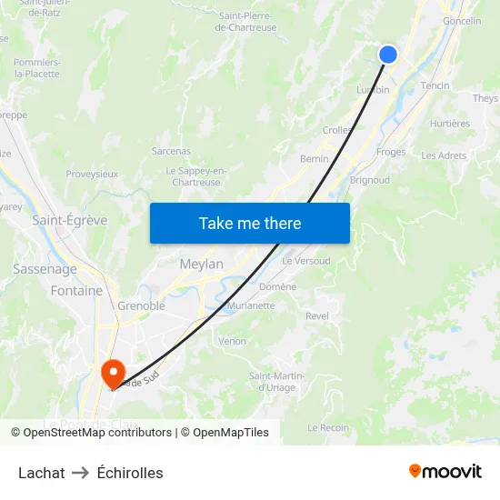 Lachat to Échirolles map
