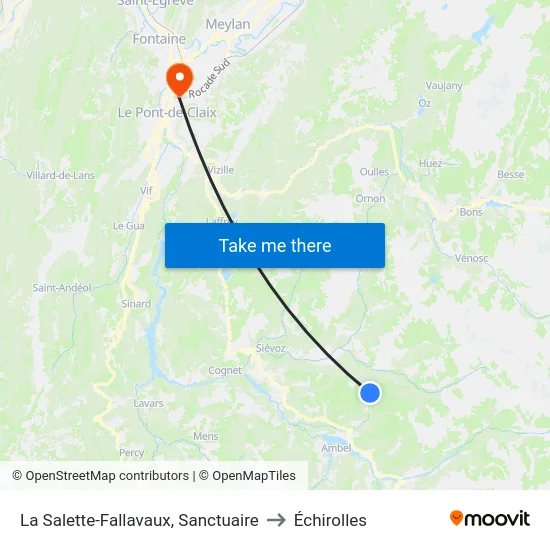 La Salette-Fallavaux, Sanctuaire to Échirolles map