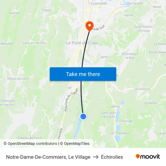 Notre-Dame-De-Commiers, Le Village to Échirolles map