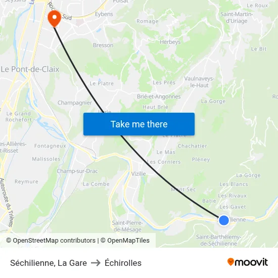 Séchilienne, La Gare to Échirolles map