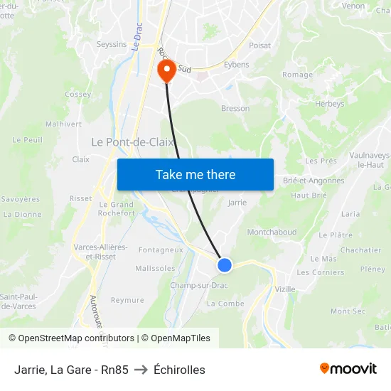 Jarrie, La Gare - Rn85 to Échirolles map
