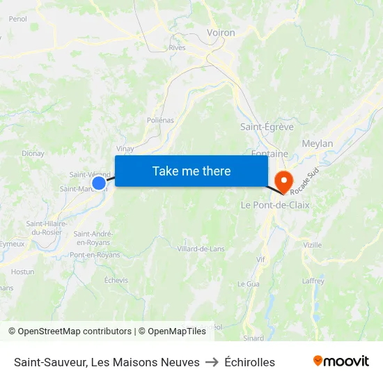 Saint-Sauveur, Les Maisons Neuves to Échirolles map