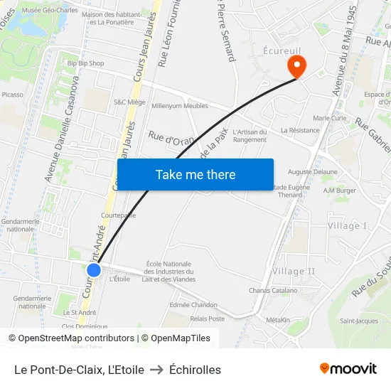 Le Pont-De-Claix, L'Etoile to Échirolles map