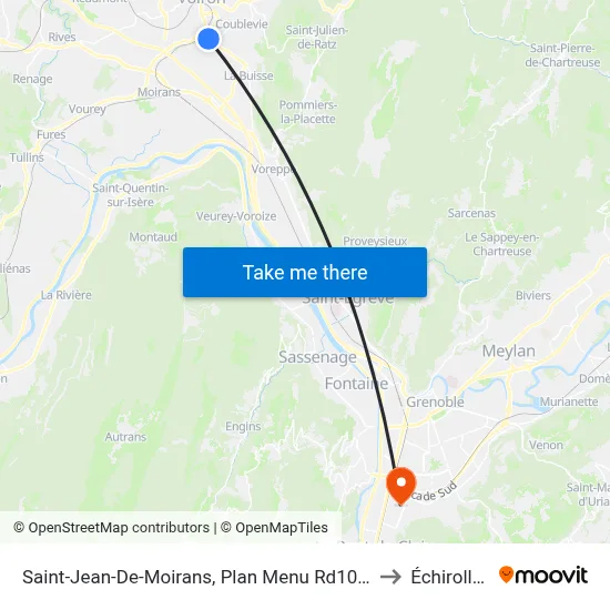 Saint-Jean-De-Moirans, Plan Menu Rd1075 to Échirolles map