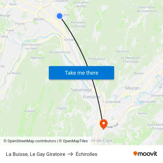 La Buisse, Le Gay Giratoire to Échirolles map