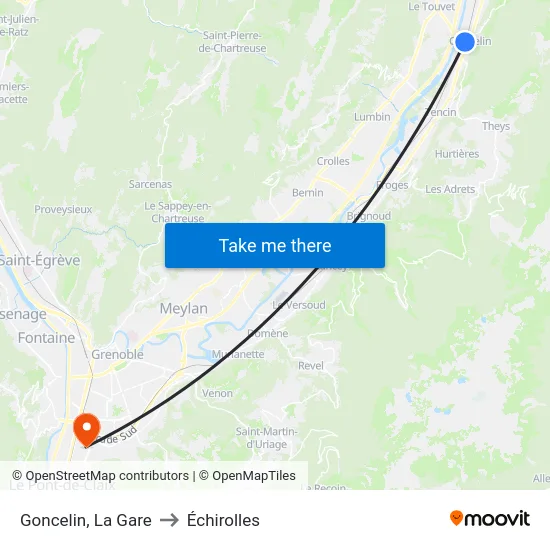 Goncelin, La Gare to Échirolles map