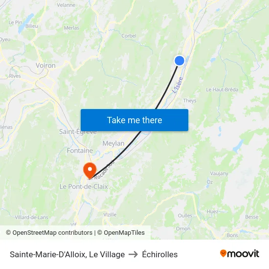 Sainte-Marie-D'Alloix, Le Village to Échirolles map