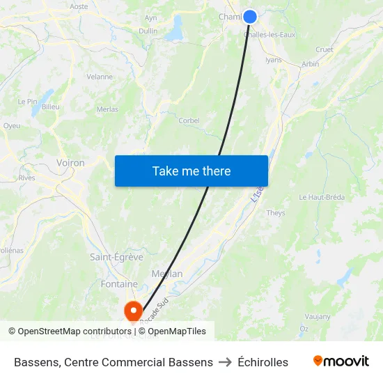 Bassens, Centre Commercial Bassens to Échirolles map
