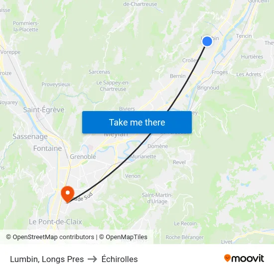 Lumbin, Longs Pres to Échirolles map
