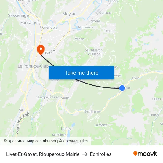 Livet-Et-Gavet, Riouperoux-Mairie to Échirolles map