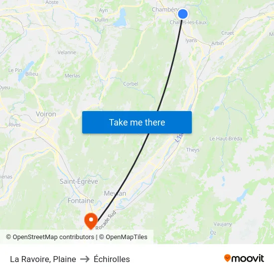 La Ravoire, Plaine to Échirolles map