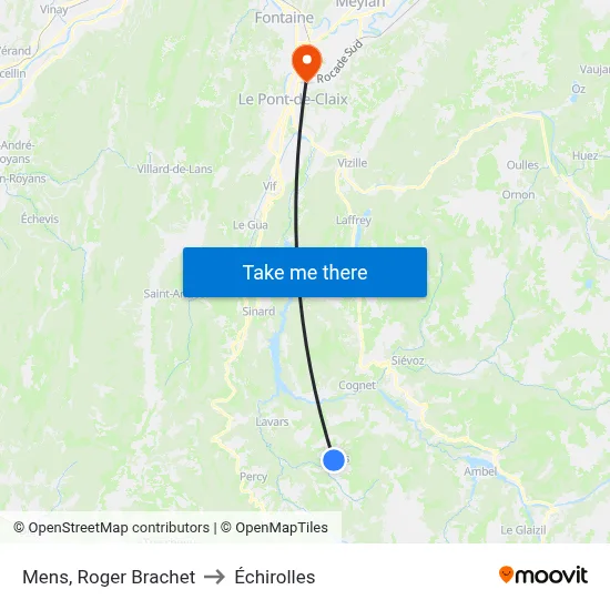 Mens, Roger Brachet to Échirolles map