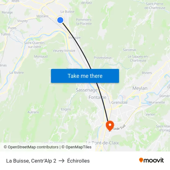 La Buisse, Centr'Alp 2 to Échirolles map