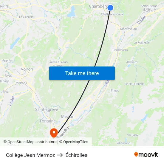 Collège Jean Mermoz to Échirolles map