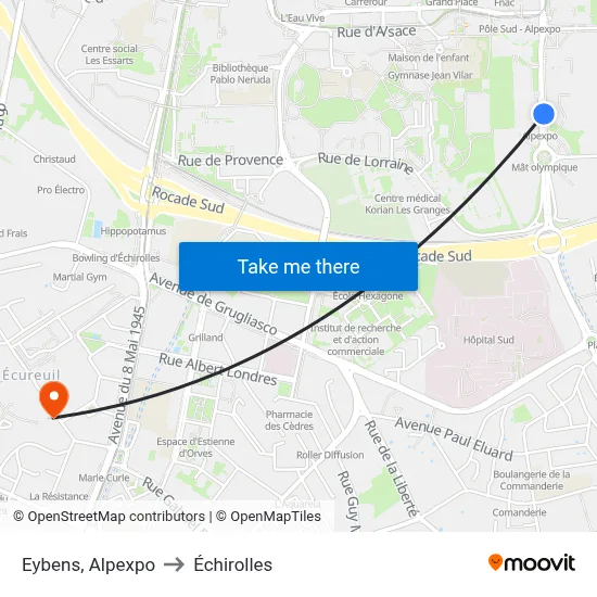 Eybens, Alpexpo to Échirolles map