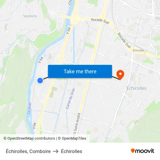 Échirolles, Comboire to Échirolles map