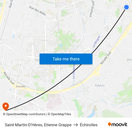 Saint-Martin-D'Hères, Etienne Grappe to Échirolles map