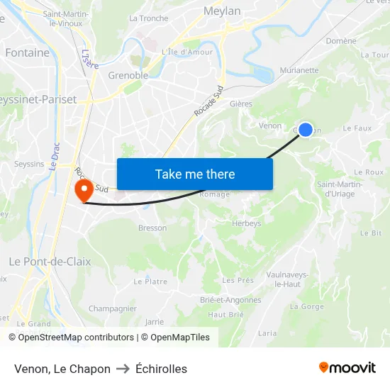 Venon, Le Chapon to Échirolles map