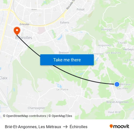 Brié-Et-Angonnes, Les Métraux to Échirolles map