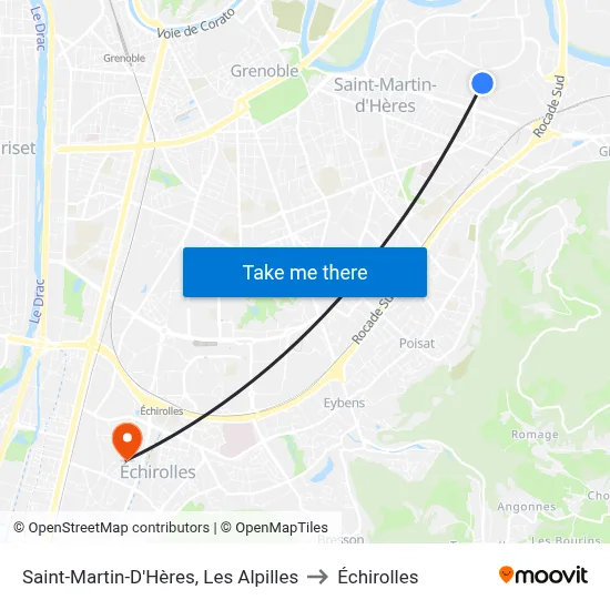 Saint-Martin-D'Hères, Les Alpilles to Échirolles map