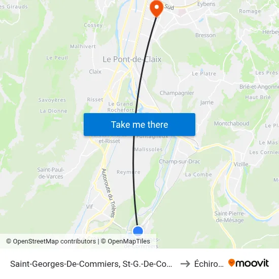 Saint-Georges-De-Commiers, St-G.-De-Commiers Gare to Échirolles map
