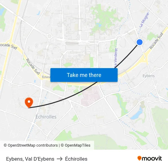 Eybens, Val D'Eybens to Échirolles map