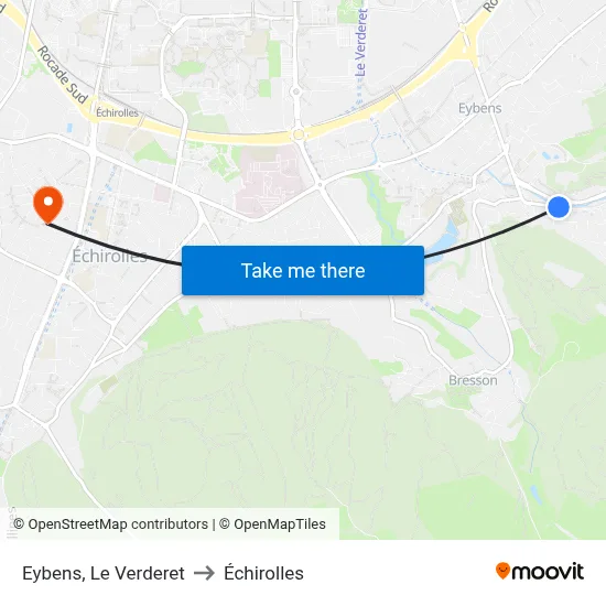 Eybens, Le Verderet to Échirolles map