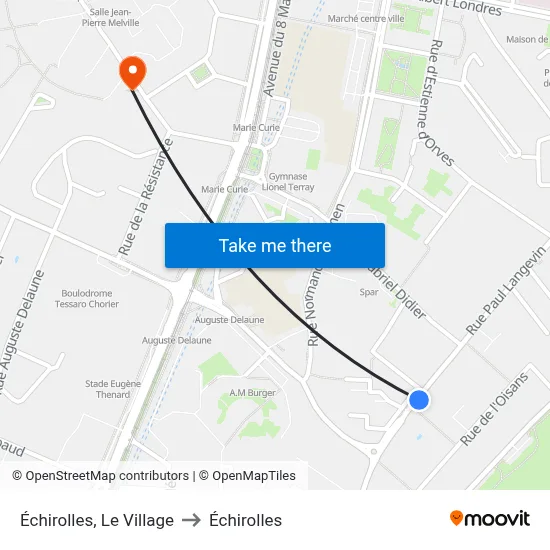 Échirolles, Le Village to Échirolles map