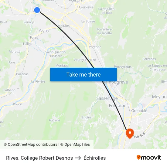 Rives, College Robert Desnos to Échirolles map