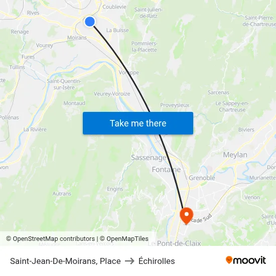 Saint-Jean-De-Moirans, Place to Échirolles map