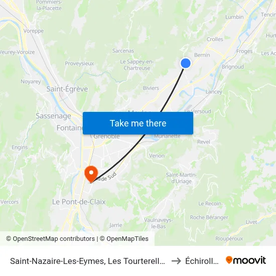 Saint-Nazaire-Les-Eymes, Les Tourterelles to Échirolles map