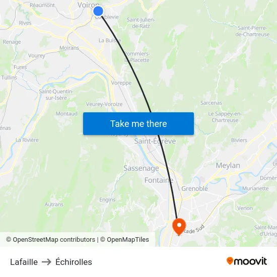 Lafaille to Échirolles map