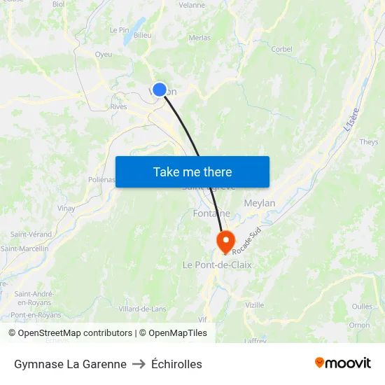 Gymnase La Garenne to Échirolles map