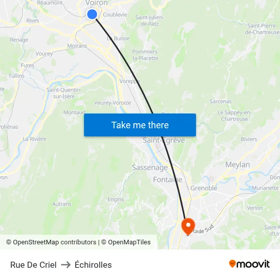 Rue De Criel to Échirolles map