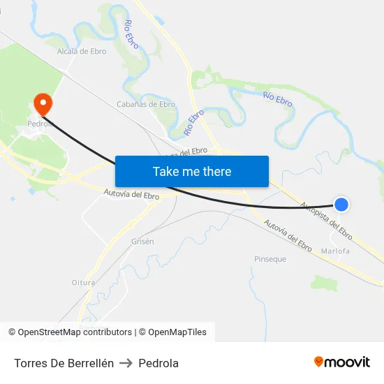 Torres De Berrellén to Pedrola map