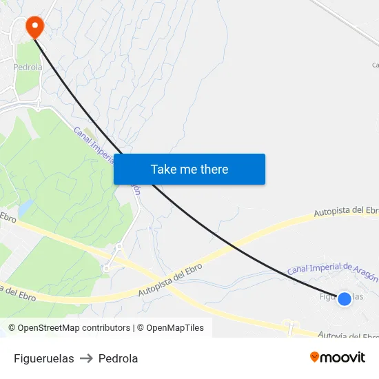 Figueruelas to Pedrola map