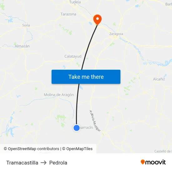 Tramacastilla to Pedrola map