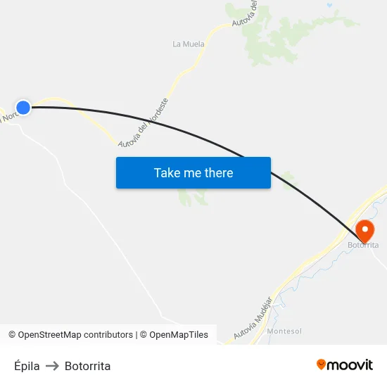 Épila to Botorrita map