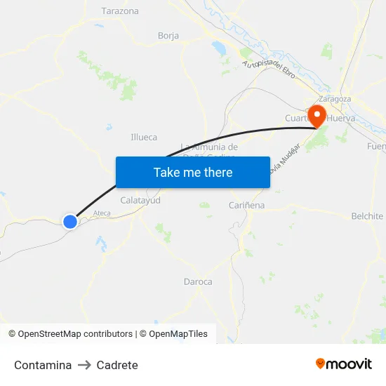 Contamina to Cadrete map